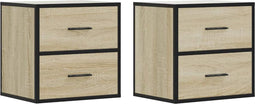 vidaXL - Nachtkastjes - 2 - st - wandgemonteerd - 40x31x39,5cm - sonoma - eikenkleur