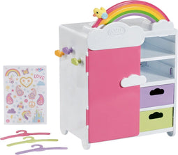 BABY born - Regenboogkledingkast - Vrolijke regenboog met lichteffect - 33 x 22 x 39 cm