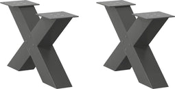 vidaXL - Salontafelpoten - 2 - st - X-vormig - 50x(30-31) - cm - staal - antraciet