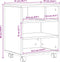 vidaXL - Printerstandaard - met - Wielen - Artisan - Eiken - 41x32x48 - cm