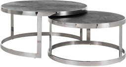 Richmond Interiors Salontafel Blackbone silver set van 2 (Black rustic)
