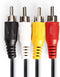 DIN-Audiokabel - DIN 5-Pins Male - 4x RCA Male - Vernikkeld - 1.00 m - Rond - PVC - Zwart - Envelop