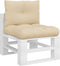 vidaXL - Palletkussens - 2 - st - stof - crèmekleurig