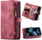 Caseme - vintage 2 in 1 portemonnee hoes - Geschikt voor iPhone 12 Mini - Rood