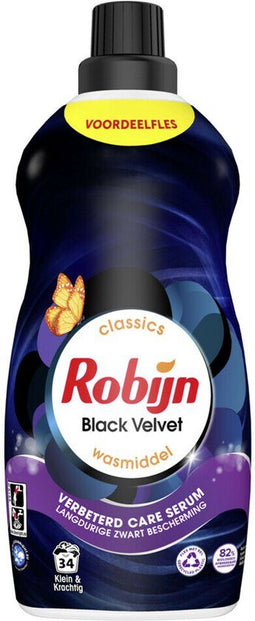 Robijn Klein & Krachtig - Vloeibaar Wasmiddel - 34 wasbeurten - Black Velvet (1,19 liter)
