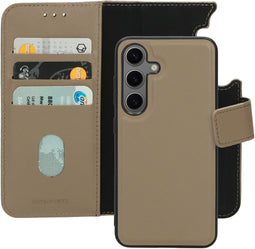 Mobiparts - Leather 2 in 1 Wallet Case - Samsung Galaxy S24 - Uitneembare backcover - Taupe