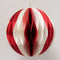 Papieren kerstbal - wit - rood- 12,7 cm - Boltze