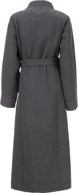Heckettlane Badjas Wafel - Ochtendjas Unisex - 65% Gerecycled Katoen - Grijs - L