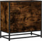 vidaXL - Nachtkastje - 60x31x60 - cm - bewerkt - hout - en - metaal - gerookt - eiken