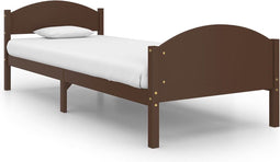 vidaXL - Bedframe - massief - grenenhout - donkerbruin - 90x200 - cm