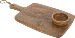 J-Line snijplank + kom Mango - hout - naturel - small