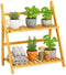 Ceruzo Plantenrek Bamboe - 2-Laags Plantenstandaard - 50x28x54 cm - Naturel
