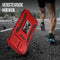 Podec iPhone 14 - Telefoonhoesje - Anti-Shock Case met Kickstand en Screenprotector - Rood