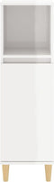 vidaXL - Badkamerkast - 30x30x100 - cm - bewerkt - hout - hoogglans - wit
