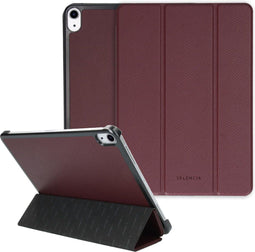 Selencia Tablet Hoes Geschikt voor iPad Air 5 (2022) /iPad Air 11 inch (2024) M2 / iPad Air 4 (2020) - Selencia Kesia Slang Trifold Bookcase - Donkerrood