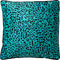 Dutch Decor BENDT - Sierkussen 45x45 cm - spearmint - groen - blauw - zwart - luipaard patroon - velvet stof - Inclusief binnenkussen