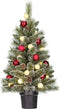 Black Box Trees Kaprun - Kunstkerstboom met LED Verlichting - H90 x Ø51 cm Groen Frosted Rood