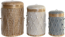 Basket spelset DKD Home Decor Katoen Bamboe Boho (46 x 46 x 58 cm)