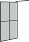 vidaXL - Inloopdouchescherm - 100x195 - cm - donker - gehard - glas
