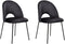 Set van 2 eetkamerstoelen COVELO Fluweel Zwart