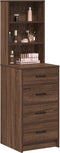 vidaXL - Hoge - kast - Bruin - Eikenhout - 40x41x135 - cm - Geengineerd - Hout