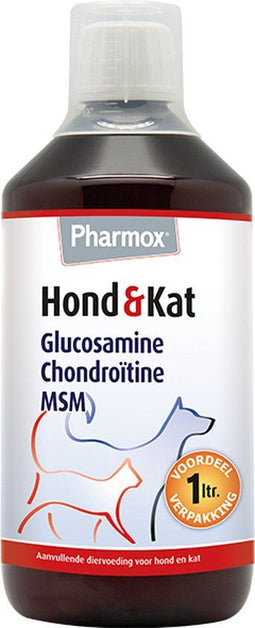 Pharmox Hond & Kat Glucosamine - Glucosaminesupplement 1000 ml - Ondersteunt gewrichten