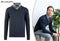 Milanoro - Herenpullover met overhemdkraag - Zwart - Maat S
