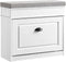 SoBuy FSR82-K-WG - Schoenenkast entreebank - Schoenenopbergkussen en toiletzitting - Wit antiek houteffect