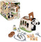Smoby - Veterinaire koffer - 1 panda knuffel en vele accessoires - 2 in 1 product: Transportkooi - Franse productie
