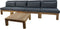 Tuin loungeset Aruba 5-delig (incl. kussens) - Naturel/Donkergrijs - Teak