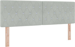 vidaXL - Hoofdbord - met - Kristallen - Knopen - - - Lichtgrijs - - - 160 - cm - - - Velvet