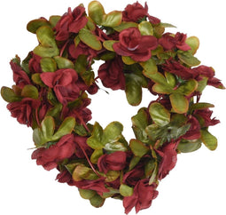 Kerstslingers met bloemen 6 st 250 cm wijnrood