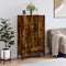 vidaXL - Hoge - kast - 69,5x31x115 - cm - bewerkt - hout - gerookt - eikenkleurig