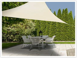 Schaduwdoek/zonnescherm driehoek creme wit 3.6 x 3.6 x 3.6 meter - Terras/tuin zonwering