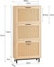 SoBuy FSR155-N - Opbergbank - Houtlook 3 Kleppen Faux Leather - Naturel
