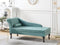 PESSAC - Chaise longue - Groenblauw - Linkerzijde - Fluweel