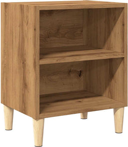 vidaXL - Nachtkastje - 40x30x50 - cm - bewerkt - hout - artisanaal - eikenkleur