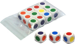 KleurendobbelsteenD6 16mm 6-zijdig, Wit Per 12