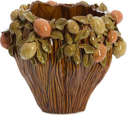 Light&living Vaas deco Ø38x33 cm LEMONI keramiek bruin-oranje+groen