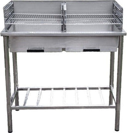Garten Barbecuetafel - RVS - Verstelbaar - 100x50.5x87cm - Zilver