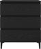 vidaXL - Dressoir - Zwart - Eiken - 60x35x70 - cm - Bewerkt - Hout