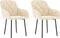 vidaXL - Eetkamerstoelen - 2 - st - fluweel - crèmekleurig