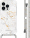 iMoshion Hoesje Geschikt voor iPhone 14 Pro Hoesje Met Koord - iMoshion Design Hoesje met Koord - Wit / White Marble
