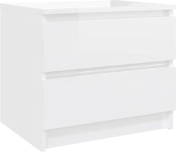 vidaXL - Nachtkastje - 50x39x43,5 - cm - bewerkt - hout - hoogglans - wit