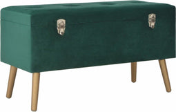 vidaXL - Bankje - met - opbergvak - 80 - cm - fluweel - groen