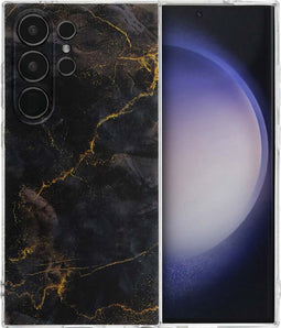 imoshion Hoesje Geschikt voor Samsung Galaxy S24 Ultra Hoesje Siliconen - imoshion Design hoesje - Meerkleurig / Black Marble