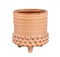 PTMD Ariya Orange Ceramic Dotted Pot On Feet Round L