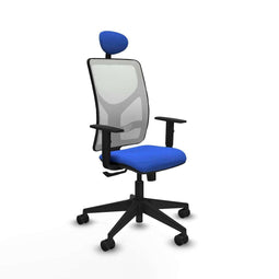 Motilla Piqueras y Crespo 1D066N1 - Bureaustoel met hoofdsteun - Verstelbare hoogte Lumbaalsteun - Blauw