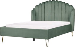 AMBILLOU - Tweepersoonsbed - Groen - 140 x 200 cm - Fluweel