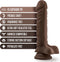 Blush Dildo Love Toy Dr. Skin Plus 9 Inch Posable Dildo With Balls Chocolate Bruin